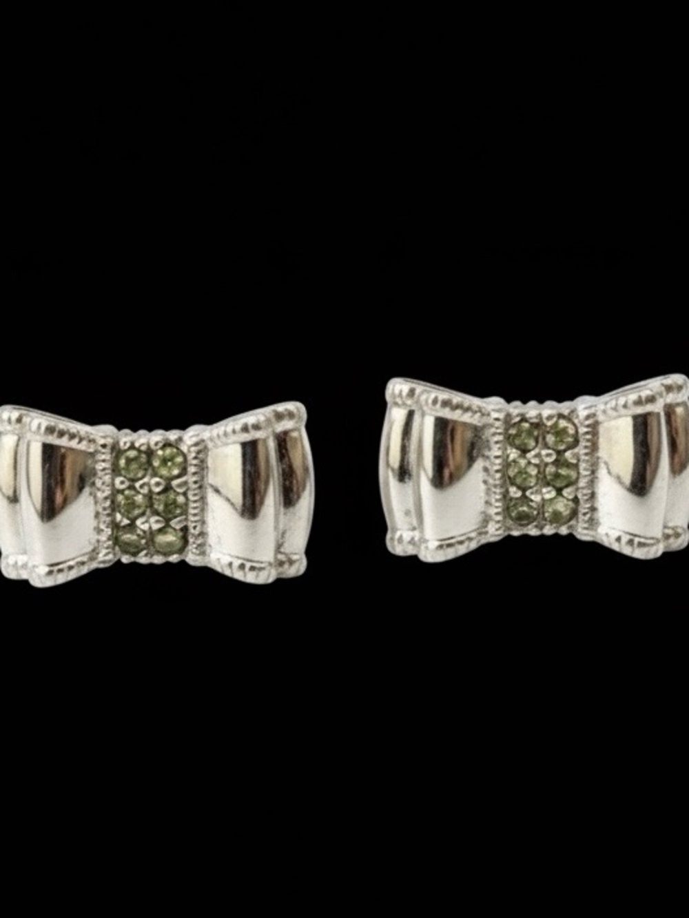 kate spade New York Moon River Silver Bow Stud Earrings,  Pave Crystal Rhodium